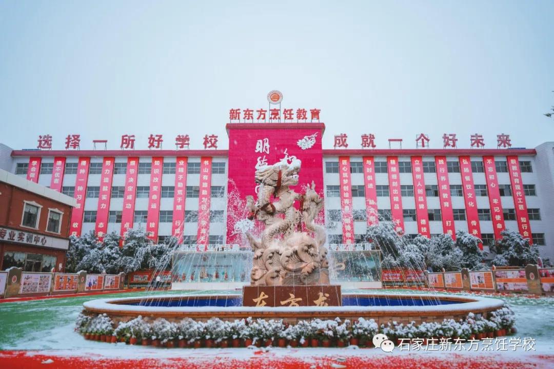 初雪中的校园，美的可以当做壁纸